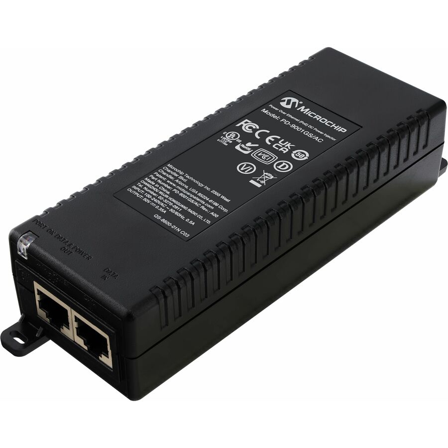 Microchip PD-9001GS/AC PoE Injector with power cord