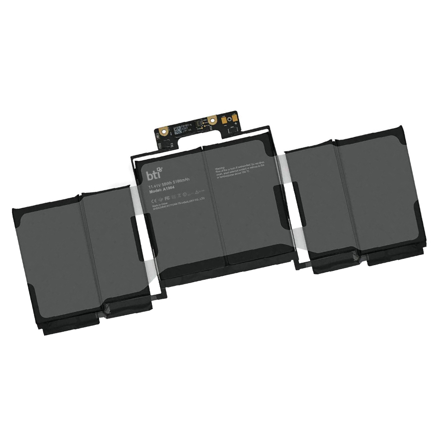 BTI A1964-BTI 11.4V 58WHR LI-ION BATTERY A1964, A2251, MWP72LL/A MACBOOK PRO 13 A1989, A1989 (EMC 3214), A1989 (EMC 3358), A1989 (MID 2018), A1989 (MID 2019), A2251, MR9Q2LL/A, MR9R2LL/A, MR9T2LL/A, MR9U2LL/A, MR9V2LL/A, MV962LL/A, MV972LL/A, MV982LL/A, MV992LL/A, MV9A2LL/A, MACBOOK PRO 13-INCH 2018 MR9Q2LL/A, MR9R2LL/A, MR9T2LL/A, MR9U2LL/A, MR9V2LL/A, MACBOOK PRO 13-INCH 2019 MV962LL/A, MV972LL/A, MV982LL/A, MV992LL/A, MV9A2LL/A