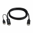 Tripp Lite series HDMI to DisplayPort Active Adapter Cable (M/M) - 4K 60 Hz, USB Power, Black, 2 m