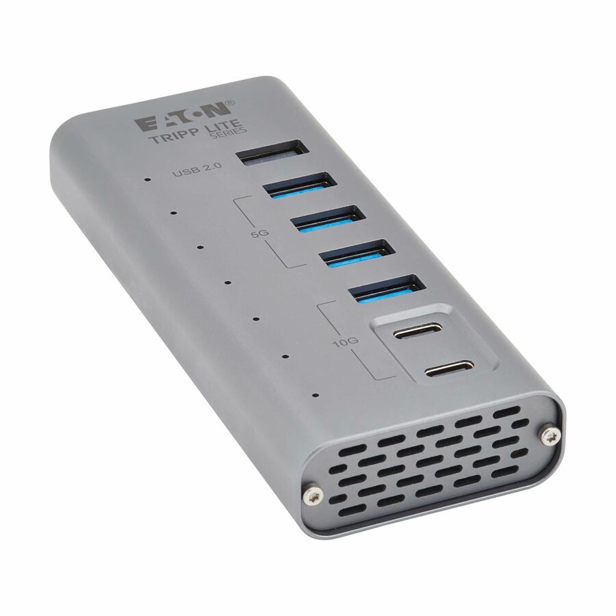 Eaton Tripp Lite Series 7-Port USB-C Hub - USB 3.2 Gen 1 and USB 3.2 Gen 2, 5 USB-A and 2 USB-C Ports, Gray