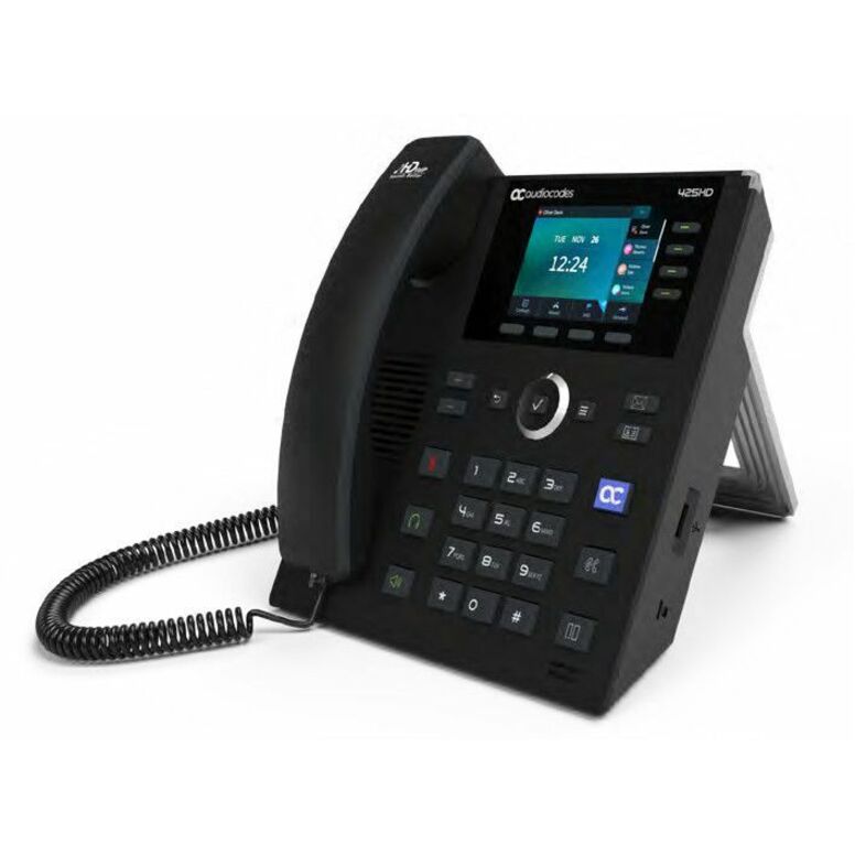 AudioCodes 425HD IP Phone - Corded - Corded - 3 Multiple Conferencing - Black