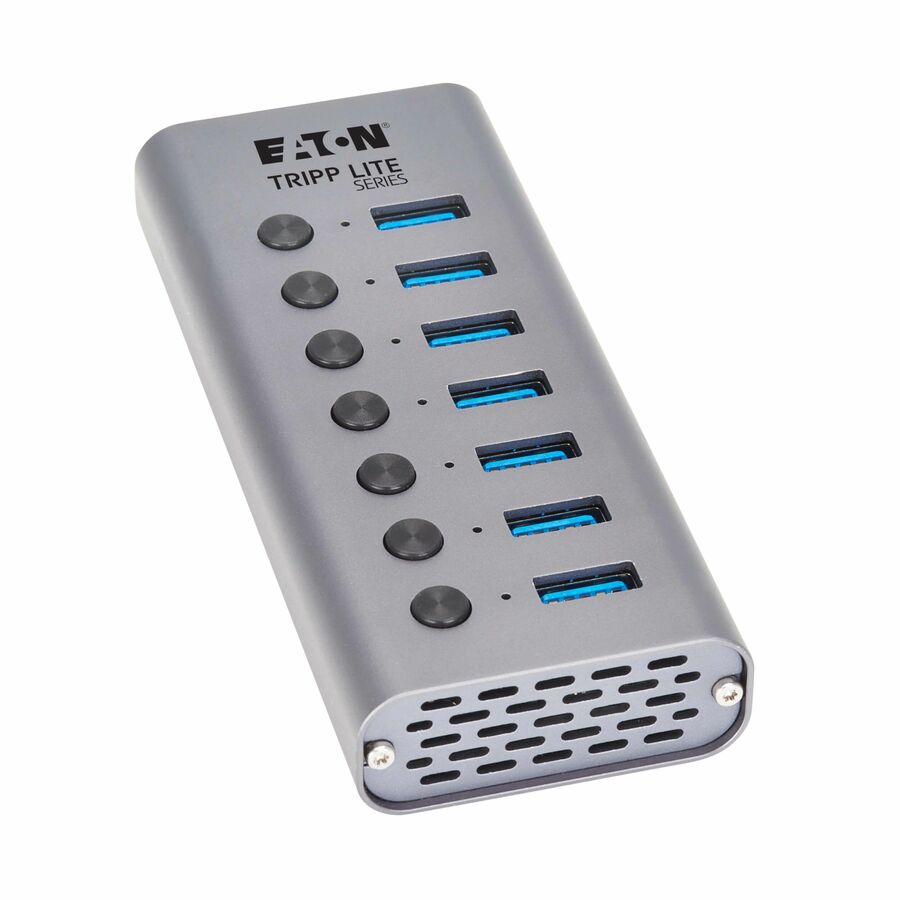 Tripp Lite series 7-Port USB-C Hub USB 3.2 Gen 1 5 Gbps USB-A Ports Optional USB-A Adapter, Gray
