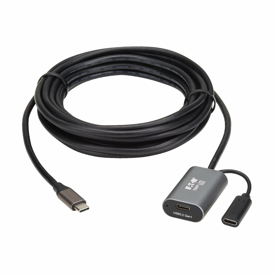 Tripp Lite series USB 3.2 Gen 1 Active Extension Cable w USB-C Charging USB-C to USB-C M/F 5 Gbps Data Only, 5M