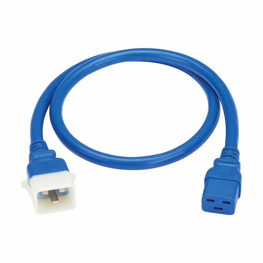 Eaton Tripp Lite Series PDU Power Cords, C19 to P-Lock C20 - Heavy-Duty, 20A, 250V, 12 AWG, 4 ft. (1.2 m), Blue, 6 Pack