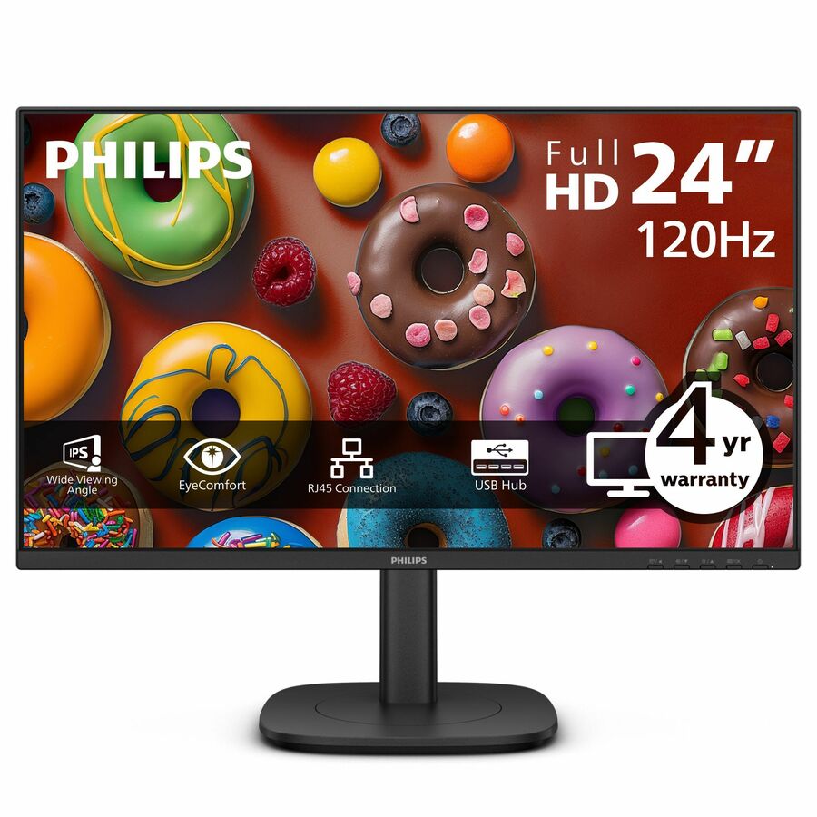 PHILIPS 24B2U3301 - 23.8" Monitor, LED, FHD (1920x1080), HDMI, DP, USB-C(90W), Energy Star, EPEAT, 4 Year Advance Replacement Warranty