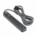 Eaton Tripp Lite Series Protect It! 6-Outlet Surge Protector - 5-15R Outlets, 1200 Joules, 10 ft. (3 m) Braided Cord, Black