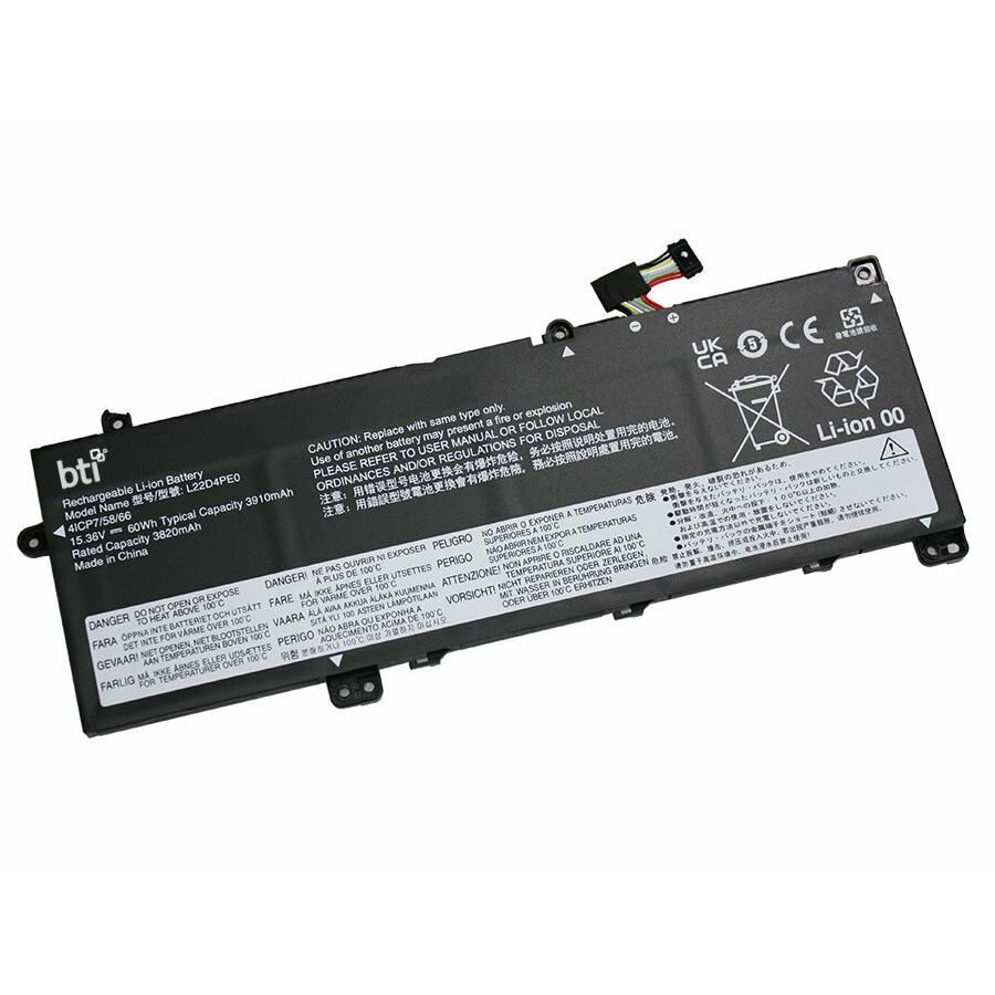 BTI L22B4PE0-BTI 4-CELL 15.36V LI-ION NOTEBOOK BATTERY FOR LENOVO THINKBOOK 14 G6 IRL, 14 G6 IRL 21KG, 14 G6 IRL 21NQ, 14 G6 ABP, 14 G6 ABP 21KJ, 14 G7 IML, 14 G7 IML 21MR