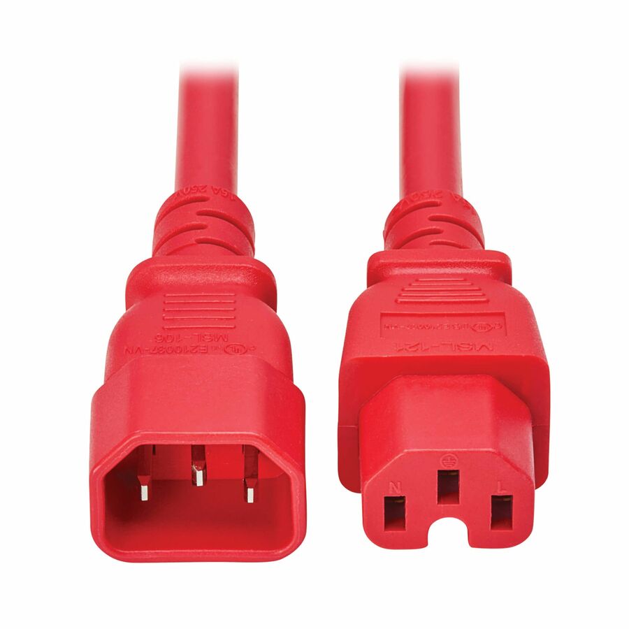 Tripp Lite by Eaton series Power Cord C14 to C15 - Heavy-Duty, 15A, 250V, 14 AWG, 10 ft. (3.1 m), Red