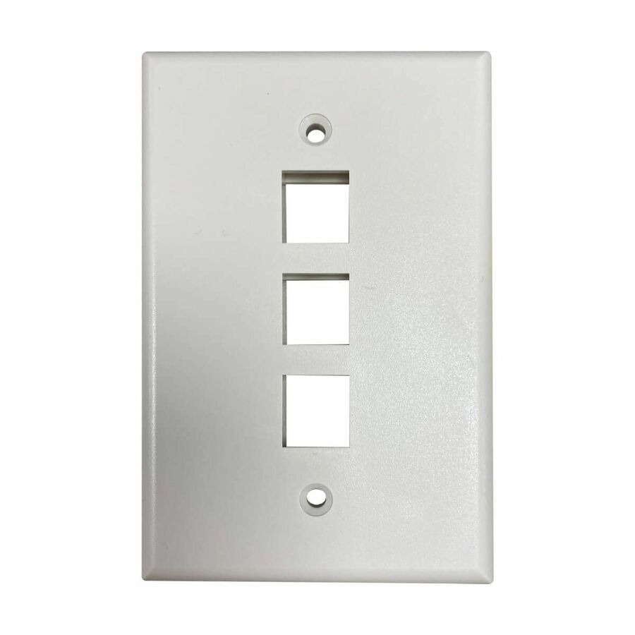 Eaton Tripp Lite Series Safe-IT 3-Port Single-Gang Keystone Wall Plate, Antibacterial, Ivory Matte, TAA