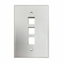 Eaton Tripp Lite Series Safe-IT 3-Port Single-Gang Keystone Wall Plate, Antibacterial, Ivory Matte, TAA