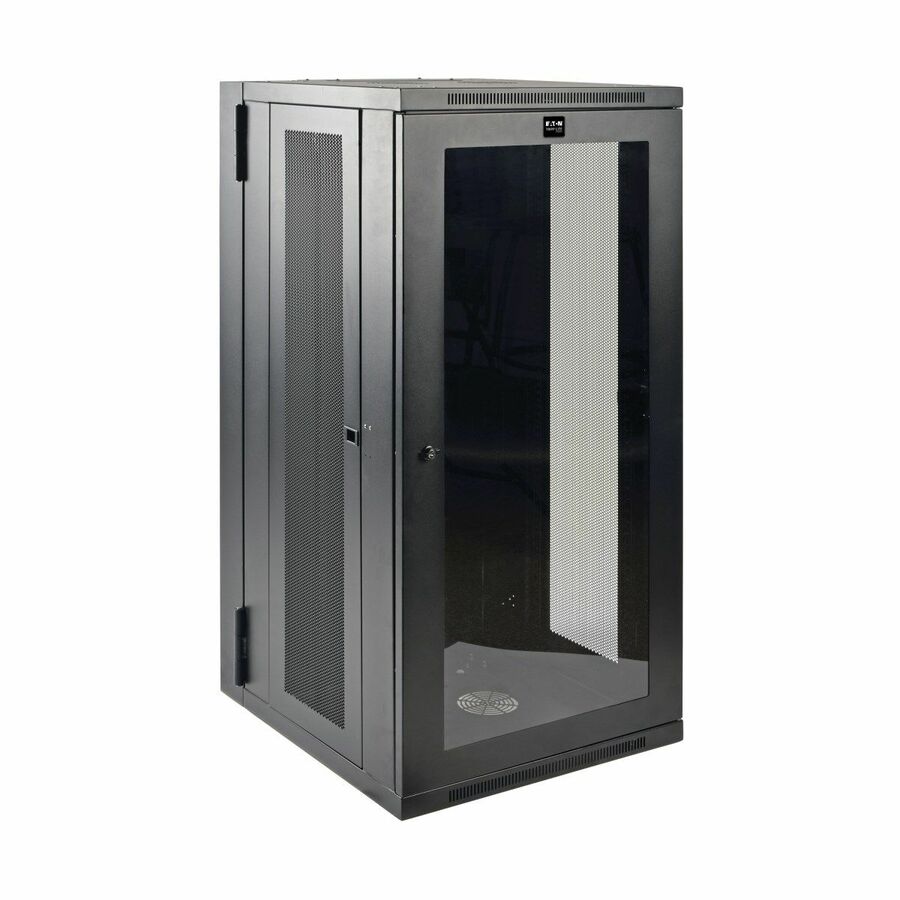 Tripp Lite by Eaton SmartRack 26U Low-Profile Switch-Depth Wall-Mount Half-Height Rack Enclosure Clear Acrylic Window Hinged Back