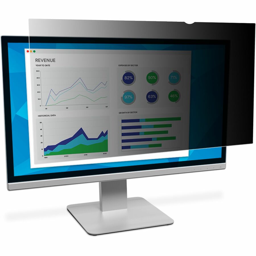 3M Privacy Filter for 24in Full Screen Monitor, 16:10, PF240W1E Black, Matte