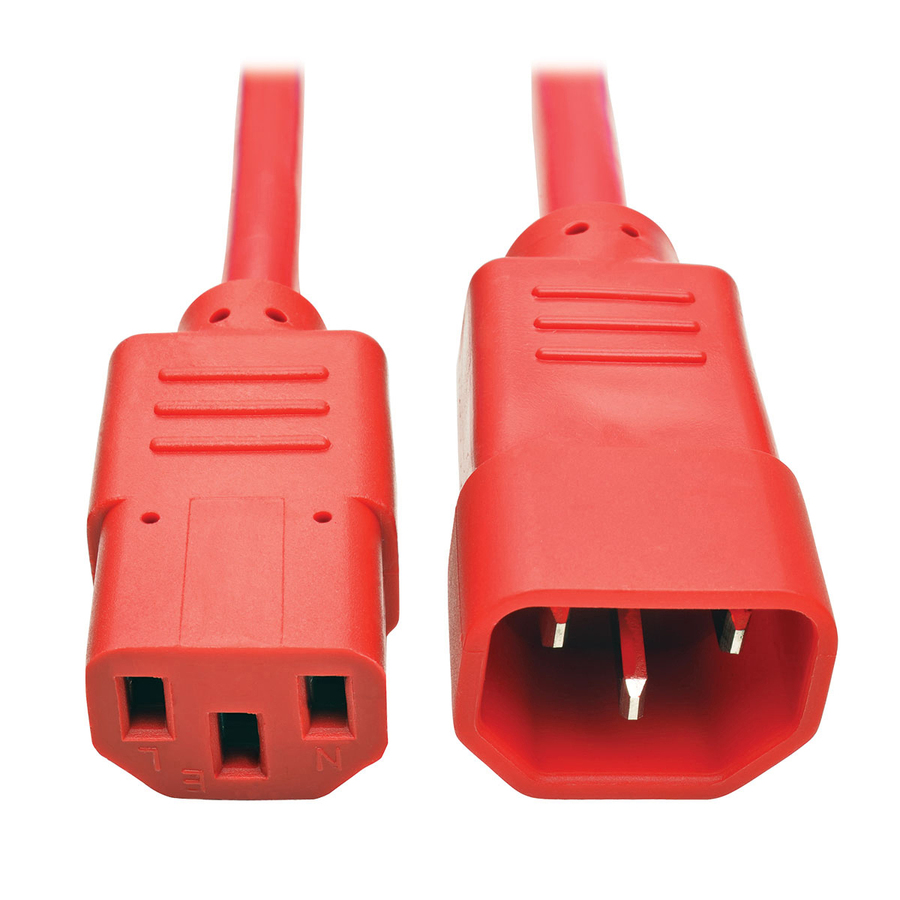 Tripp Lite by Eaton Heavy-Duty PDU Power Cord C13 to C14 - 15A 250V 14 AWG 3 ft. (0.91 m) Red