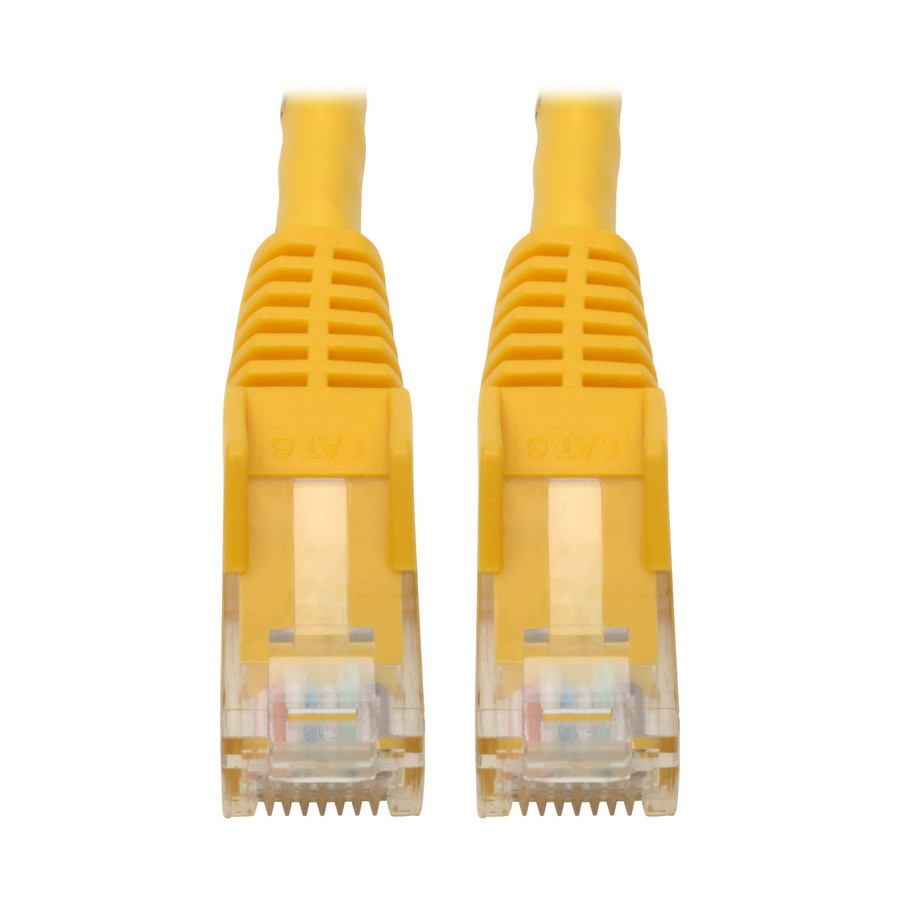 Eaton Tripp Lite Series Cat6 Gigabit Snagless Molded (UTP) Ethernet Cable (RJ45 M/M), PoE, Yellow, 6-in. (15.24 cm)