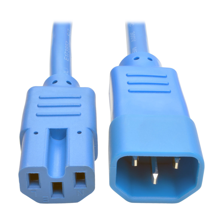 Tripp Lite by Eaton Power Cord C14 to C15 - Heavy-Duty 15A 250V 14 AWG 2 ft. (0.61 m) Blue