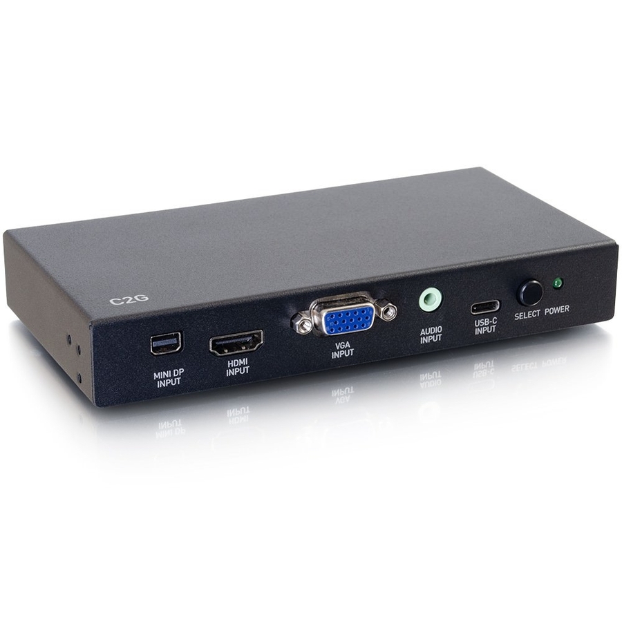 C2G 4K HDMI Adapter Switch - Mini DisplayPort, USB-C, VGA+3.5mm