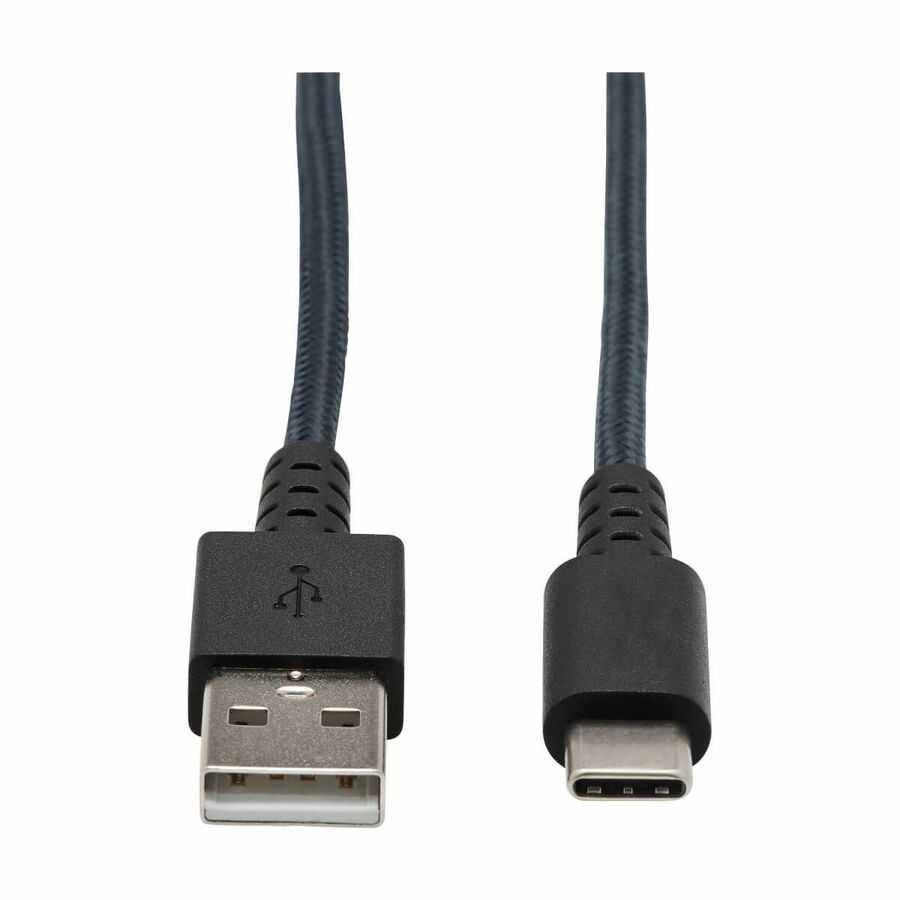 Tripp Lite by Eaton Heavy-Duty USB-A to USB-C Cable USB 2.0 UHMWPE and Aramid Fibers (M/M) Gray 10 ft. (3.05 m)