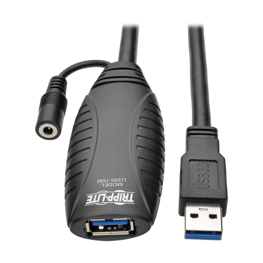 Eaton Tripp Lite Series USB 3.0 SuperSpeed Active Extension Repeater Cable (USB-A M/F), 15M (49.21 ft.)