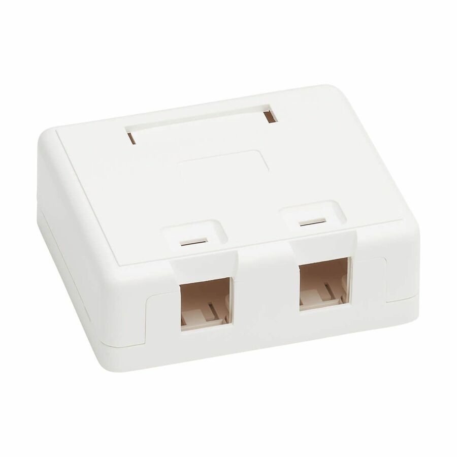 Eaton Tripp Lite Series Surface-Mount Box for Keystone Jacks - 2 Ports, White, TAA