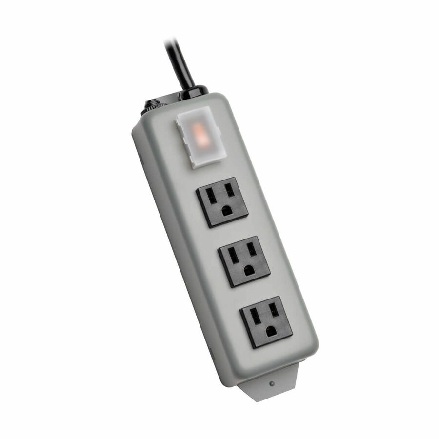Eaton Tripp Lite Series Industrial Power Strip, 3-Outlet, 9 ft. (2.7 m) Cord, NEMA 5-15P Plug, Switch Guard