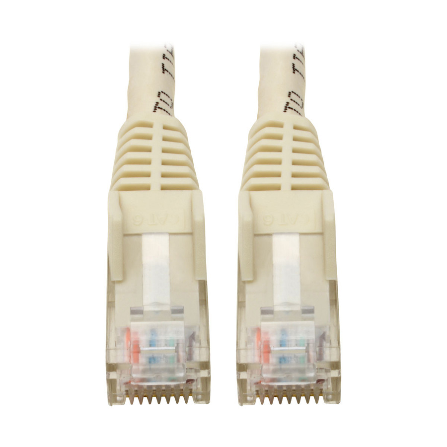Eaton Tripp Lite Series Cat6 Gigabit Snagless Molded (UTP) Ethernet Cable (RJ45 M/M), PoE, White, 6-in. (15.24 cm)