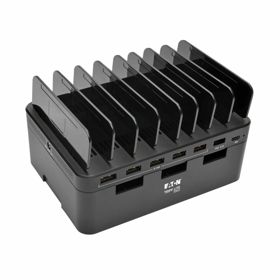 Eaton Tripp Lite Series 7-Port USB Charging Station with Quick Charge 3.0, USB-C Port, Device Storage, 5V 4A (60W) USB Charge Output