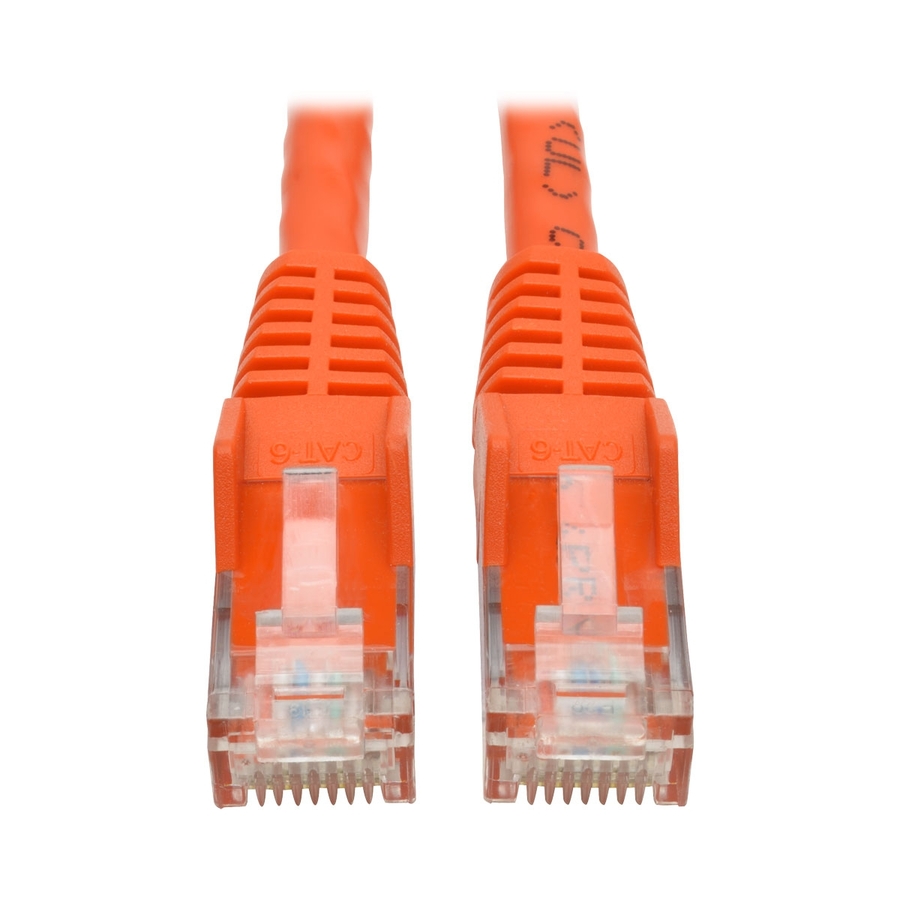 Tripp Lite by Eaton Cat6 Gigabit Snagless Molded (UTP) Ethernet Cable (RJ45 M/M) PoE Orange 15 ft. (4.57 m)