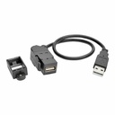 Tripp Lite by Eaton USB 2.0 All-in-One Keystone/Panel Mount Extension Cable (M/F) Angled Connector 1 ft. (0.31 m)