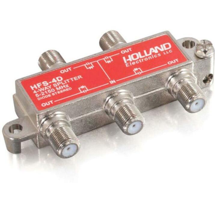 C2G High-Frequency 4-Way Coax Splitter - 15to2,150 MHz