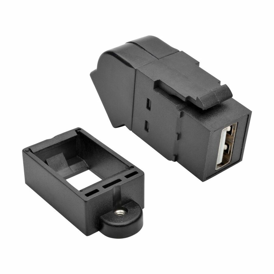Eaton Tripp Lite Series USB 2.0 All-in-One Keystone/Panel Mount Angled Coupler (F/F), Black