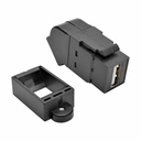 Eaton Tripp Lite Series USB 2.0 All-in-One Keystone/Panel Mount Angled Coupler (F/F), Black