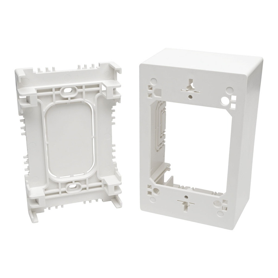 Tripp Lite by Eaton Single-Gang Surface-Mount Junction Box Wallplate White