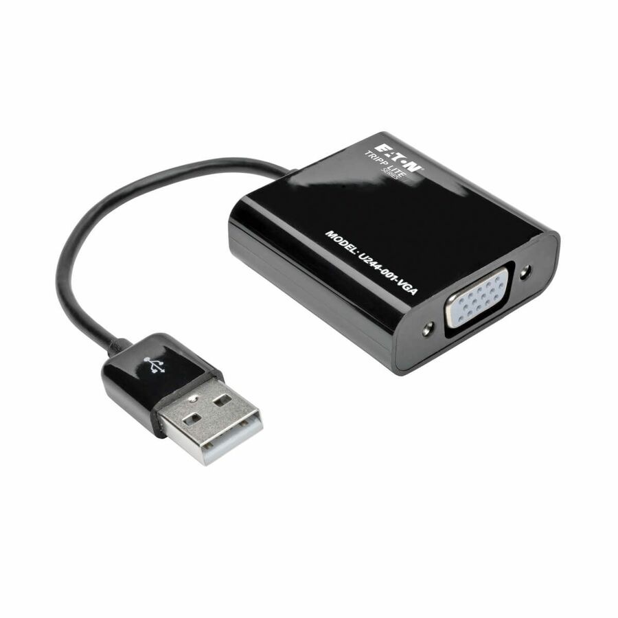 Eaton Tripp Lite Series USB 2.0 to VGA Dual/Multi-Monitor External Video Graphics Card Adapter with Built-In USB Cable, 128 MB SDRAM, 1080p @ 60 Hz