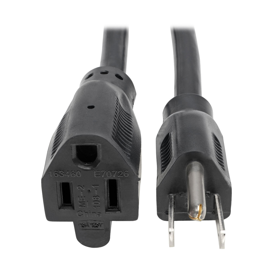 Tripp Lite by Eaton Power Extension Cord NEMA 5-15P to NEMA 5-15R - Heavy-Duty 15A 120V 14 AWG 25 ft. (7.62 m) Black