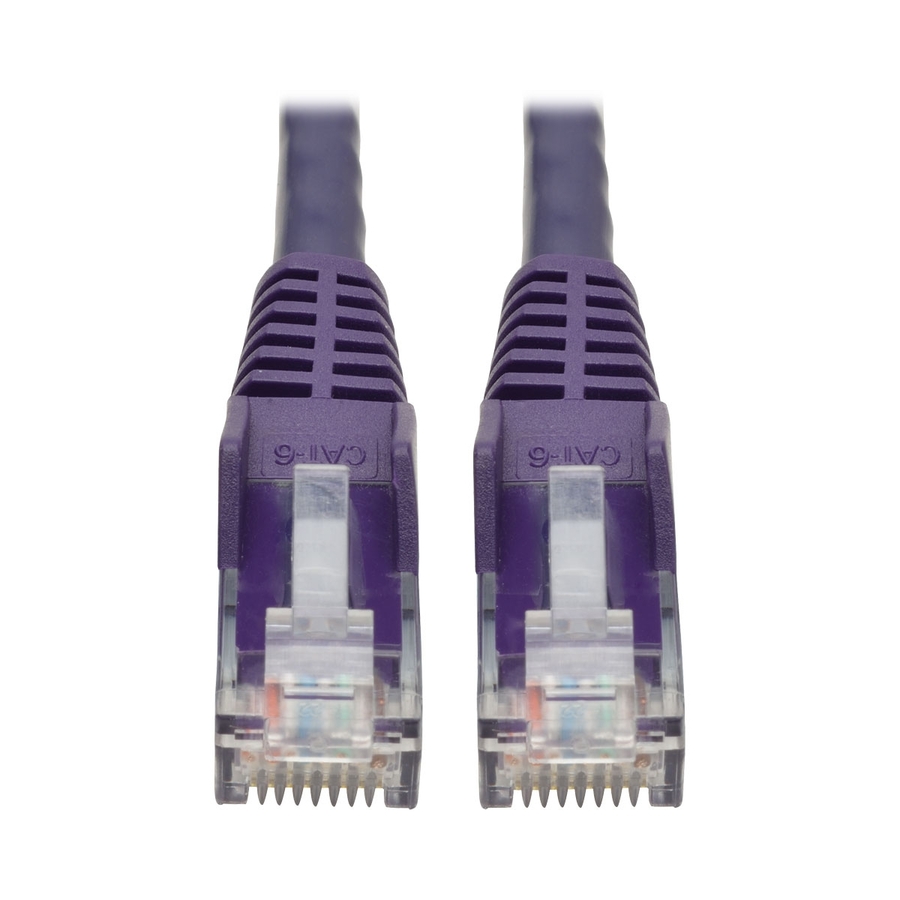 Tripp Lite by Eaton Cat6 Gigabit Snagless Molded (UTP) Ethernet Cable (RJ45 M/M) PoE Purple 15 ft. (4.57 m)
