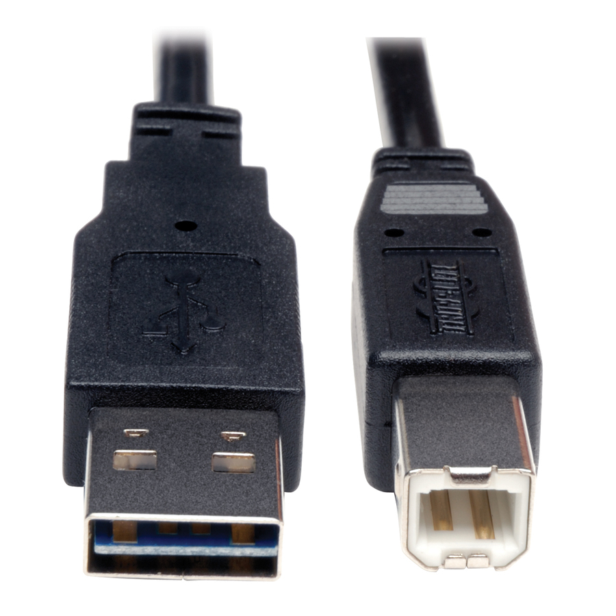 Eaton Tripp Lite Series Universal Reversible USB 2.0 Cable (Reversible A to B M/M), 10 ft. (3.05 m)