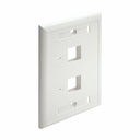 Eaton Tripp Lite Series 2-Port Keystone Faceplate, Single Gang, ID Labels, White, TAA