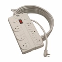 Tripp Lite by Eaton Protect It! 8-Outlet Surge Protector 25 ft. Cord with Right-Angle Plug 1440 Joules Diagnostic LEDs Light Gray Housing