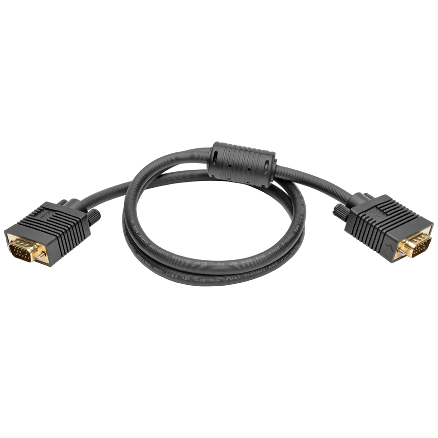 Eaton Tripp Lite Series VGA High-Resolution RGB Coaxial Cable (HD15 M/M), 3 ft. (0.91 m)