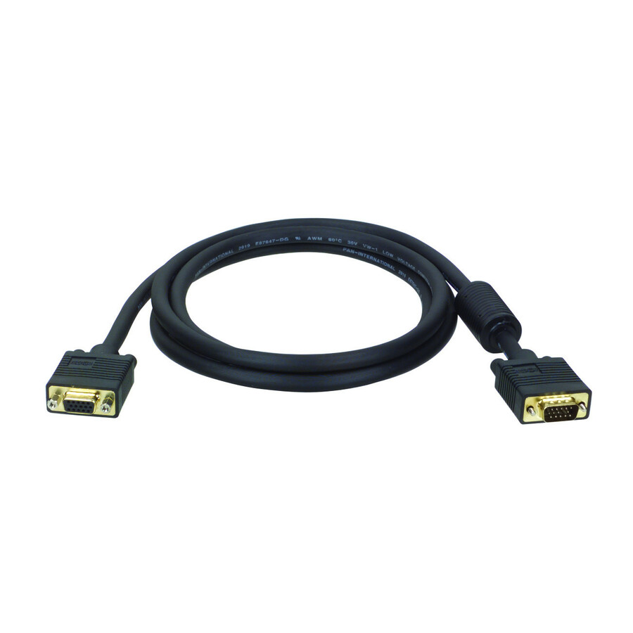 Eaton Tripp Lite Series VGA High-Resolution RGB Coaxial Cable (HD15 M/F)), 6 ft. (1.83 m)