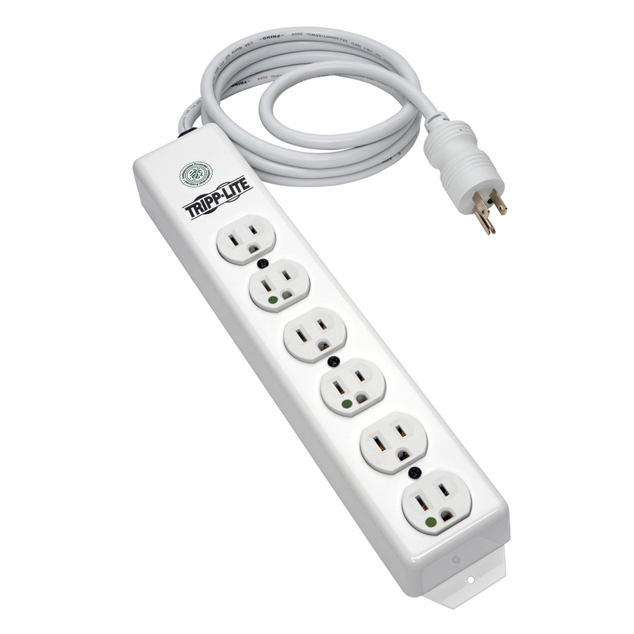 Tripp Lite by Eaton Safe-IT UL 1363 Medical-Grade Power Strip 6x Hospital-Grade Outlets Antimicrobial 15 ft. (4.57 m) Cord
