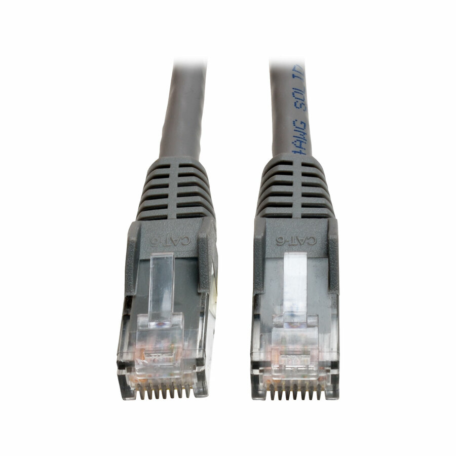 Tripp Lite by Eaton Cat6 Gigabit Snagless Molded Plenum-Rated (UTP) Ethernet Cable (RJ45 M/M) PoE Gray 100 ft. (30.5 m)