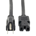 Tripp Lite by Eaton Power Cord NEMA 5-15P to C15 - Heavy-Duty 15A 125V 14 AWG 4 ft. (1.22 m) Black