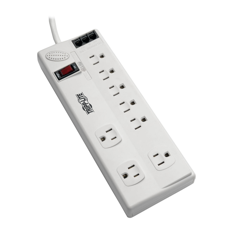 Tripp Lite by Eaton Protect It! 8-Outlet Computer Surge Protector 8 ft. (2.43 m) Cord 3150 Joules Tel/Modem/Fax Protection TAA