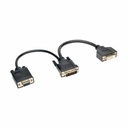 Eaton Tripp Lite Series DVI Y Splitter Cable, Digital and VGA Monitors (DVI-I M to DVI-D F and HD15 F) 6-in. (15.24 cm)