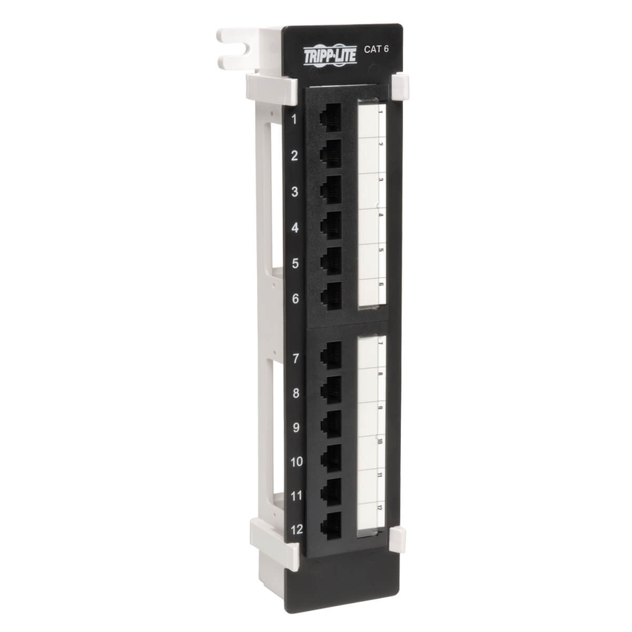 Tripp Lite by Eaton 12-Port Cat6 Wall Mount Vertical 110 Patch Panel RJ45 TAA GSA