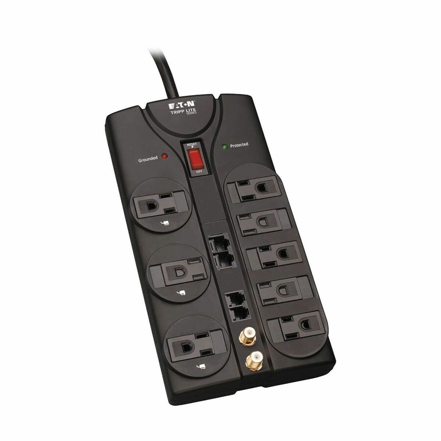 Tripp Lite by Eaton Protect It! 8-Outlet Surge Protector 10 ft. Cord 3240 Joules Modem/Coax/Ethernet Protection RJ45