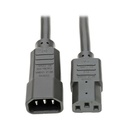 Eaton Tripp Lite Series Heavy-Duty PDU Power Cord, C13 to C14 - 15A, 250V, 14 AWG, 1 ft. (0.31 m), Black