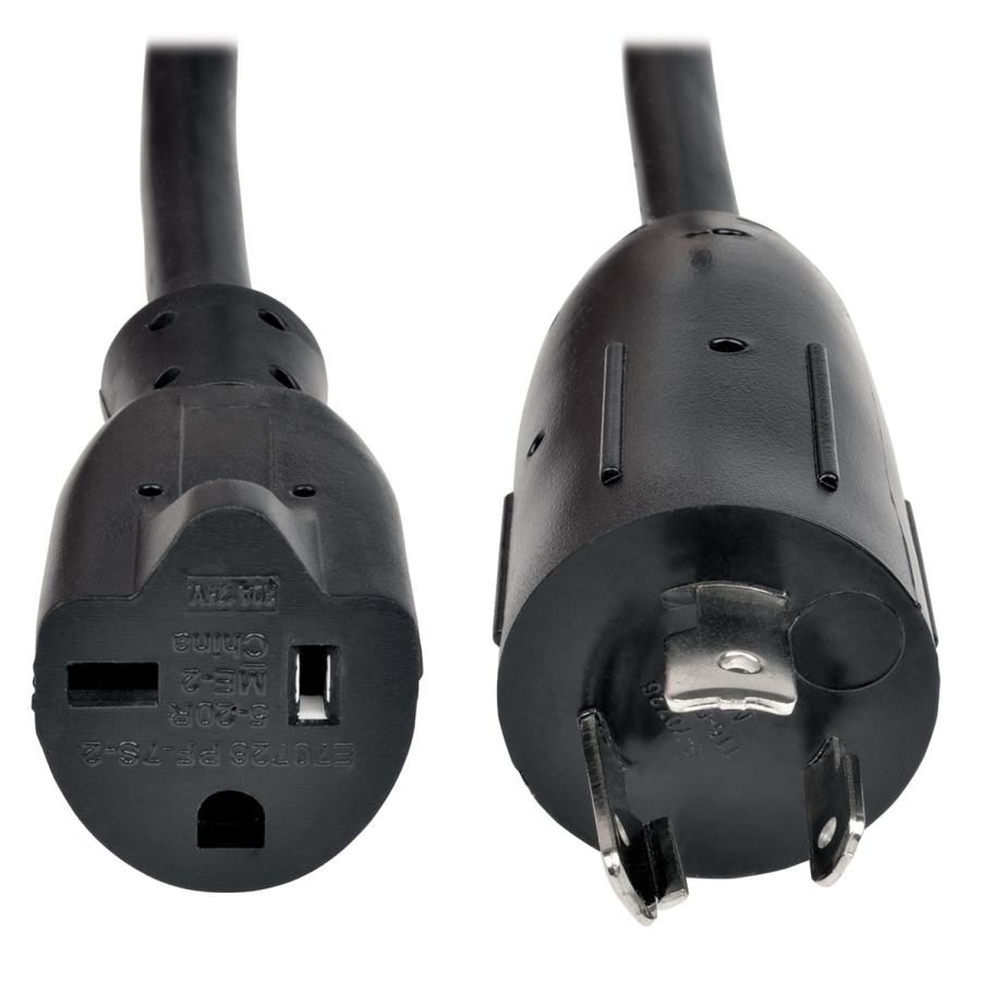 Tripp Lite by Eaton Power Cord Adapter NEMA L5-20P to NEMA 5-20R - Heavy-Duty 20A 125V 12 AWG 6-in. (15.24 cm) Black