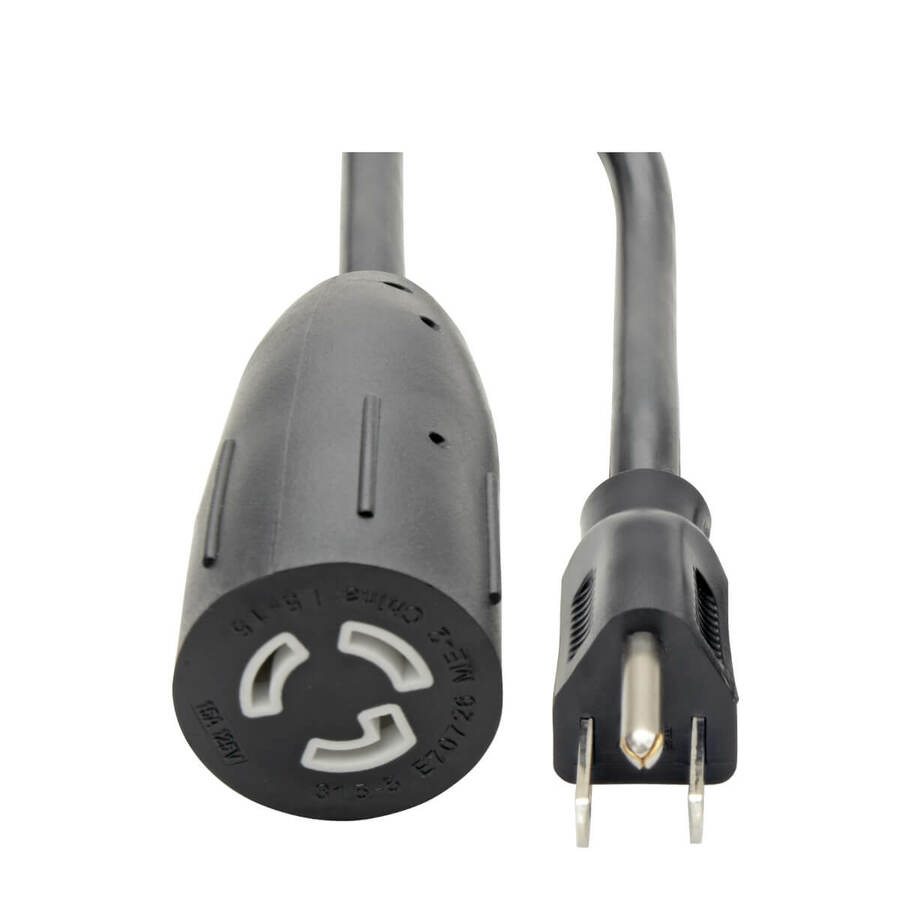 Tripp Lite by Eaton Heavy-Duty Power Extension Cable NEMA L5-15R to NEMA 5-15P - 15A 120V 14 AWG 1 ft. (0.31 m) Black